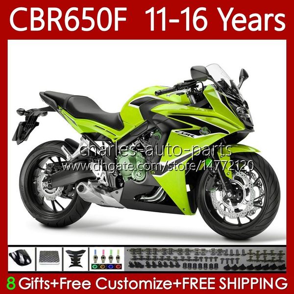 Carroçaria para Honda CBR-650 CBR 650 CBR650 F CBR650F 11 12 13 14 15 15 Corpo 73No.50 CBR 650F 2011 2012 2013 2014 2015 2016 Amarelo Verde CBR-650F 2011-2016 Feedings da motocicleta