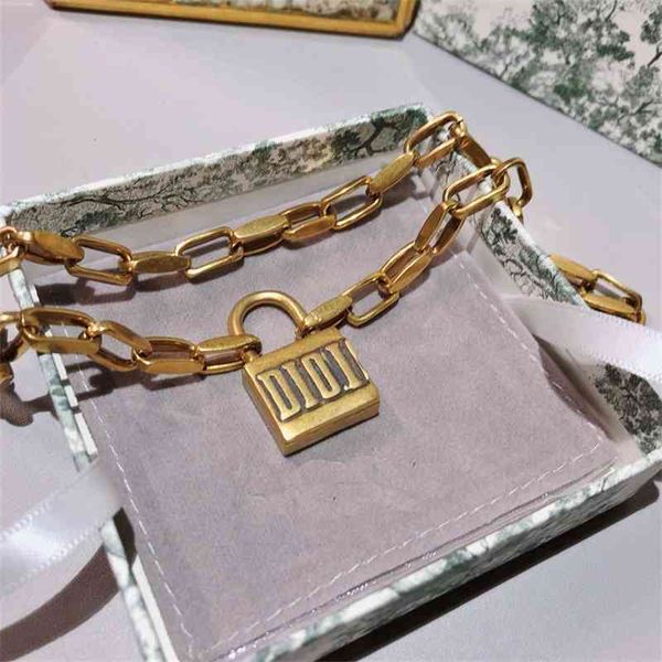 

75% off outlet online lock style strong texture counter attack version letter fashion bracelet, necklace gg4j, Silver