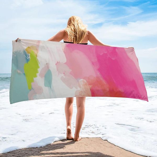 Toalhas Céu Pink Beach Sports Quick Seco Microfiber Cobertor Para Adultos Piquenique Ao Ar Livre Kids