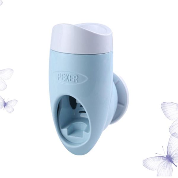 

practical toothbrush holder bathroom toothpaste rack organizer wall-mounted storage stand for home (sky-blue) bath accessory set