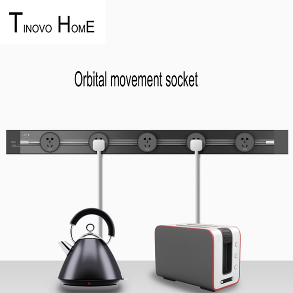 

smart power plugs rail socket type mobile domestic row plug kitchen wall surface mount without hole