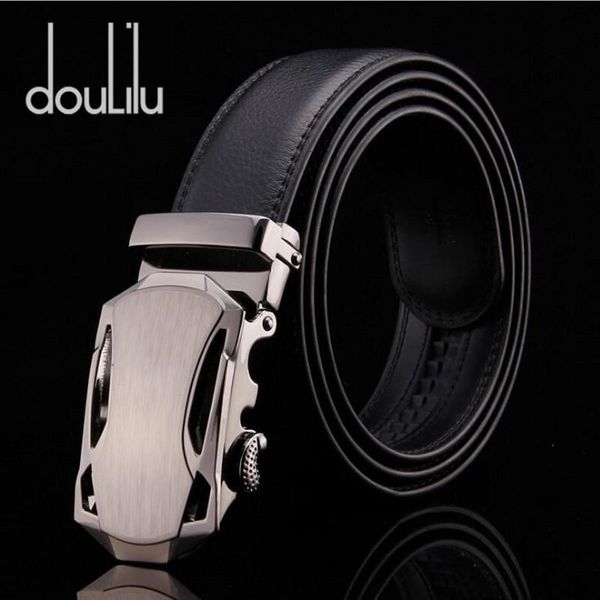 

men's jeans belt 100% genuine leather metal automatic buckles vintage black long strap belts for men, Black;brown