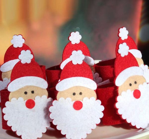 

napkin rings 6pcs santa claus for christmas dinner table decorating durable serviette holder home restaurent el #2