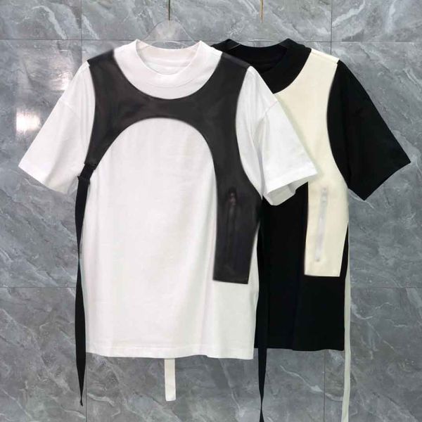

2021ss spring and summer new high grade cotton printing short sleeve round neck panel t-shirt size: m-l-xl--xxxl color: black white m1xww, Black;brown