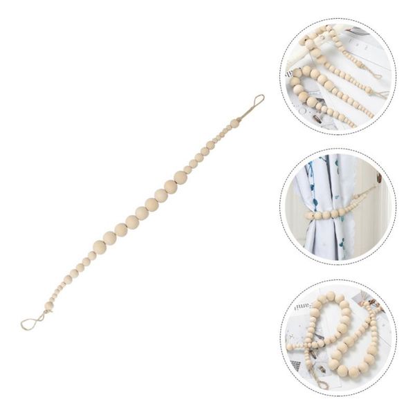 

curtain & drapes 1pc wooden bead tie strap rope tieback decorative holder