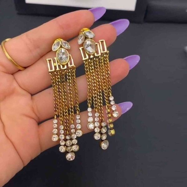 

design jewelry family temperament brass wheat ear small personality tassel earrings women's sterling silver high sense