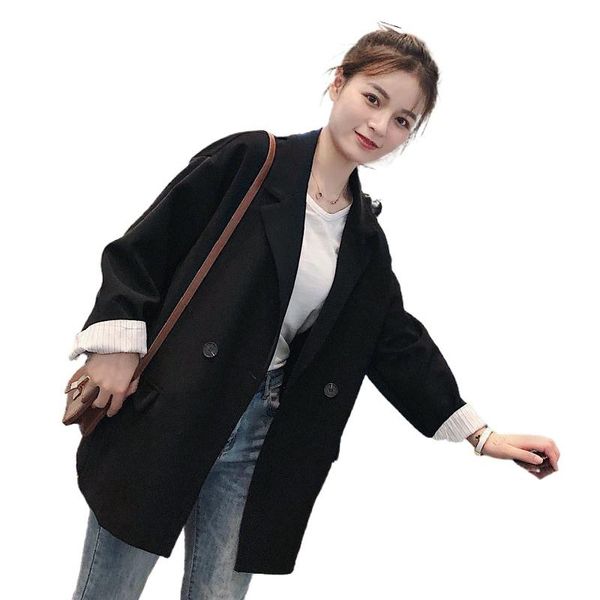 

women's two piece pants korean version of the spring and autumn black female suit jacket fashion casual net red british style, White
