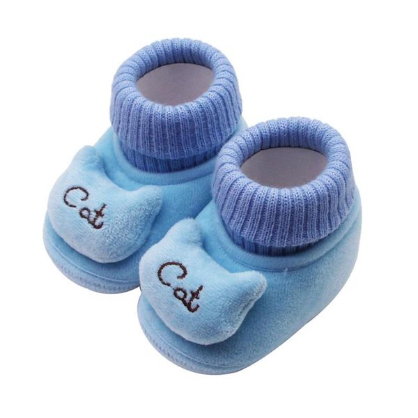 

first walkers summer autumn kids shoes infant born baby girls cashmere plush cat winter boots soft sole warm children