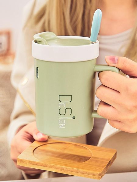 

mugs office mug lovers ceramic water cup girlish cute with spoon large capacity breakfast coffee