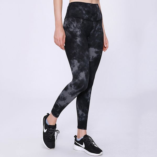 

tie dye high waist leggings sport women fitness yoga pants butter soft 4-way stretch gym tights pocket workout leggings, White;red