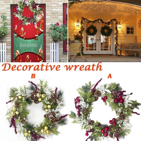 

decorative flowers & wreaths christmas garland rattan red fruit wreath shopping mall window decoration pendant door hanging artificial