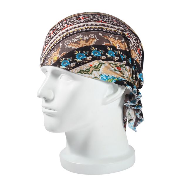 Ladie gedruckt Stretch-Baumwoll-Kopftuche, Blumen-Muster-Pirat-Hüte für Männer-Frauen-Ballen sind elastisch und passen 55 bis 60 cm in den Umfang