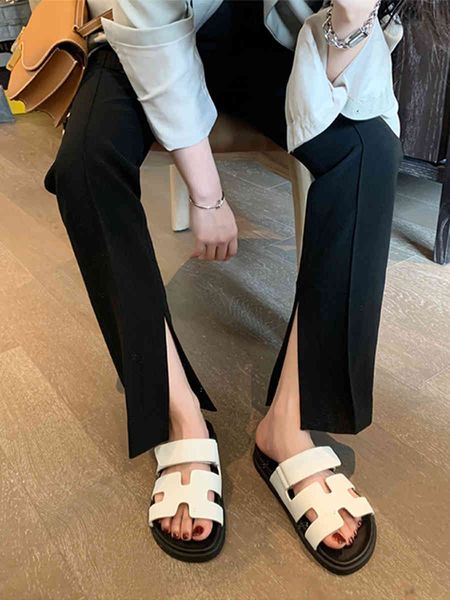 

h slippers for women to wear out in summer, Black
