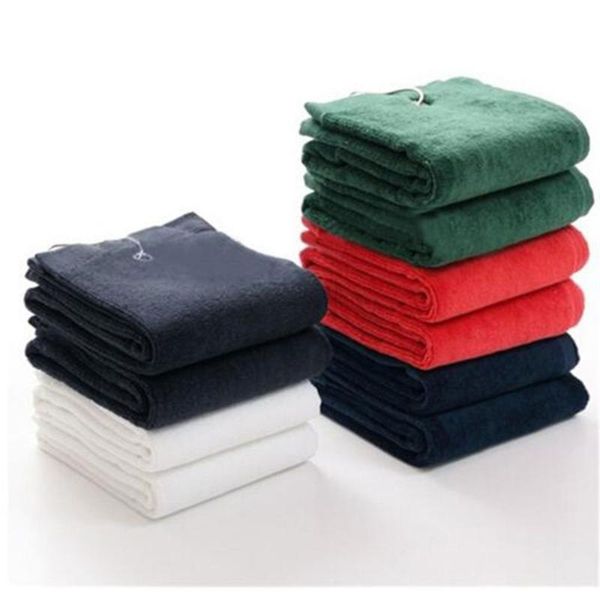 

towel 1pc 40*60cm cotton quick dry outdoor sporting hand towels golf with mental hook bathroom loop hanging