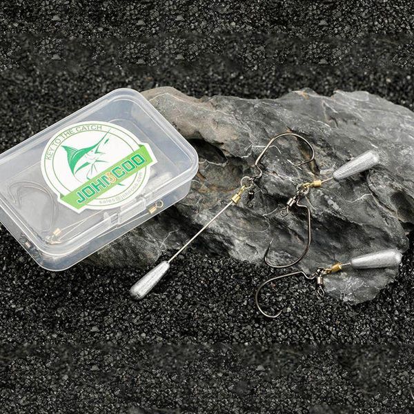 

fishing hooks 5psc 10g long plumb weighted drop s hook