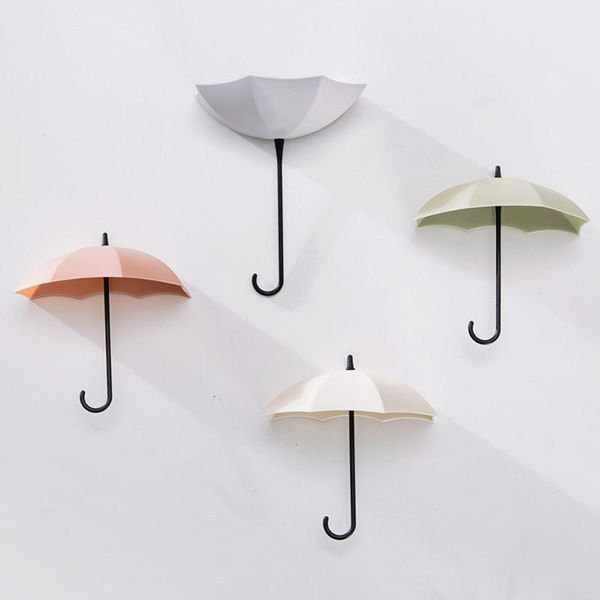 

3pcs/set cute umbrella wall mount key holder hook hanger organizer durable small decorative home decor hooks & rails