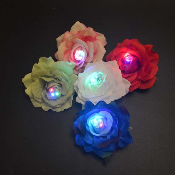 

glowing hair clips corsage brooch rose flower barrette party hairpin wedding bridal home decor birthday decoration