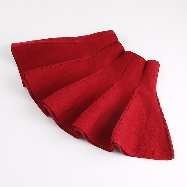 

skirts girls pleated skirt winter kids children's elastic waisted bottom clothes knitted solid toddler clothing, Blue