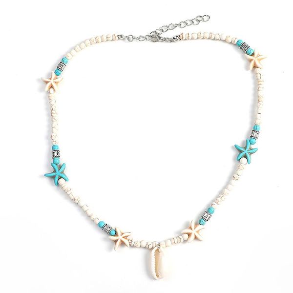 

chokers shell choker necklace turquoises summer style bead jewelry for women girls handmade hawaii beach, Golden;silver