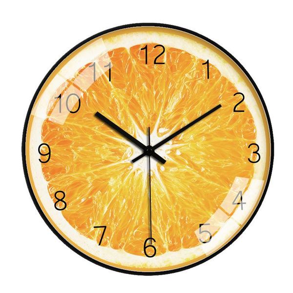 

wall clocks nordic cartoon clock modern simple orange living room personality creative reloj de pared watches bb50wc