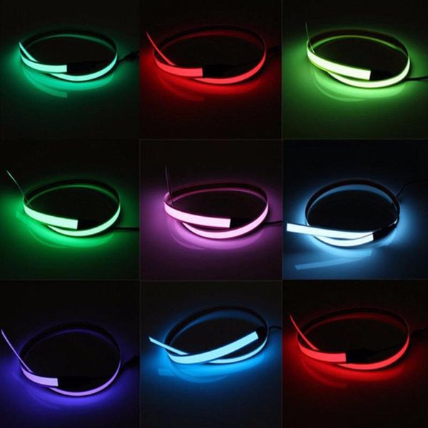 

6pcs/lots 1m 3v battery case flexible led tape neon light glow el wire rope cable waterproof strip lights for shoes clothing strips