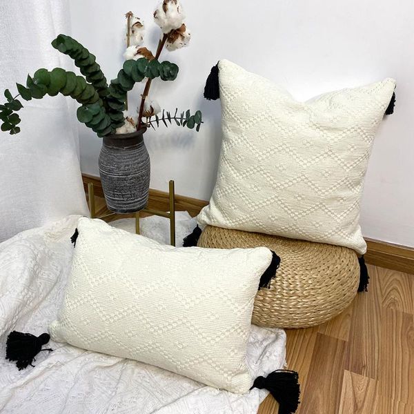 

pillow case 2021 fashion cotton cushion knit covers sofa decor pillowcases tassels thicken cases for home 45*45cm/30*50cm