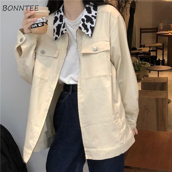 

women's jackets basic women all-match outwear loose streetwear pockets harajuku retro female y2k spring elegant clothing ins, Black;brown