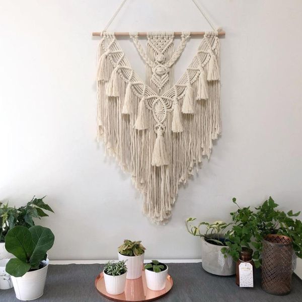 

tapestries macrame wall hanging tapestry decor hand-woven boho chic bohemian woven for home decoration
