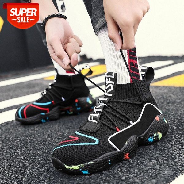 

winter big size couple sports high-shoes stretch socks men pedal lazy boots #bp3r