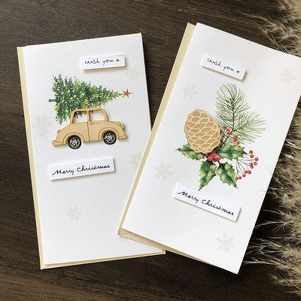 

greeting cards fashion high-end set bless christmas birch variety card