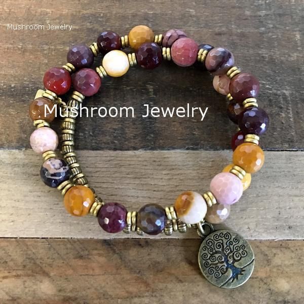 

charm bracelets bohemian faceted agates beads with gold accent spacer beaded wrist yoga mala tree of life stack bracelet, Golden;silver