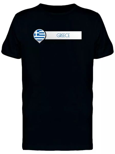 

cool map point greece flag men's tee -image by shutterstock, White;black