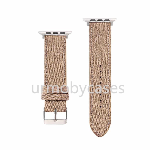 

designer watch bands for apple iwatch 2 3 4 5 fashion letter printed leather watchband 38mm 40mm 42mm 44mm