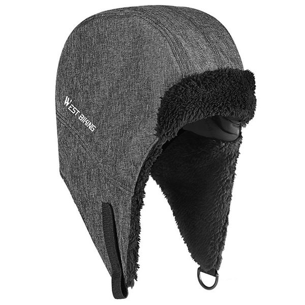 

women men winter warm windproof fleece hat for outdoor sports cycling skiing bicycle thermal cap headwear caps & masks, Black
