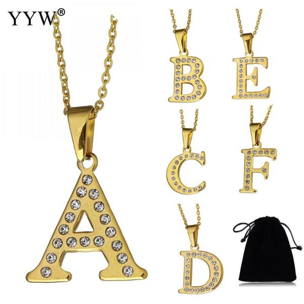 

pendant necklaces fashion letter pendants alphabet gold color stainless steel choker initial necklace women girl jewelry collier kolye, Silver