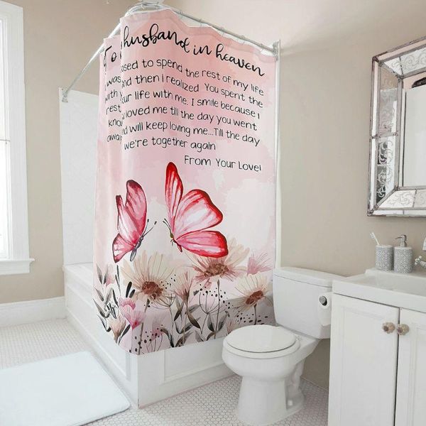 

to my husband in heaven red creative home ideas fresh universal bath curtain with hooks for decor polyester fabric shower curtains