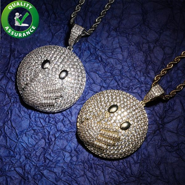 

iced out pendant hip hop jewelry men luxury designer necklace mens diamond chain pendant bling cartoon rapper hiphop gold silver charms new