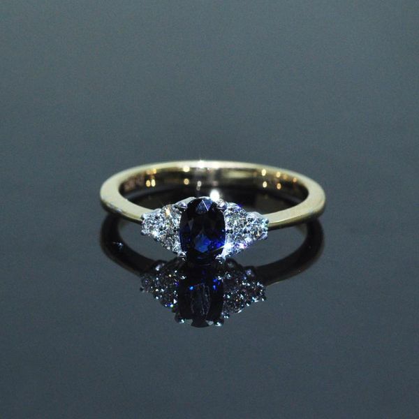 

cluster rings mh 10k yellow and white gold natural sapphire ring classic diamond jewelry moissanjites wedding anniversary for women, Golden;silver