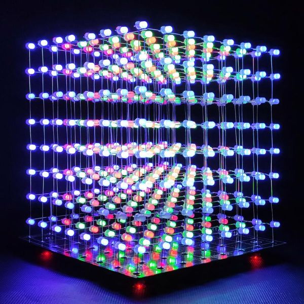 

table lamps icubesmart 8x8x8 3d led cube diy electronic kits teenagers learning soldering project with editing software [3d8c]
