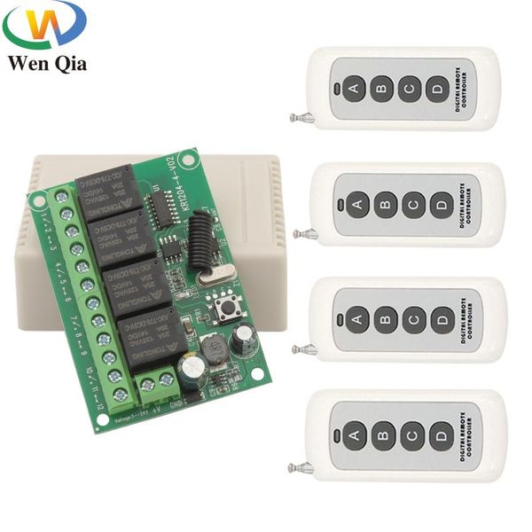 

433mhz universal wireless remote control 500m switch dc 6v12v24v30v 4ch relay with receiver module transmitter for motor garage controlers