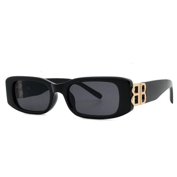 

2021 small rectangle fingerprint designer square men's sunglasses shades women's uv400 oculos lunet de soleil, Black