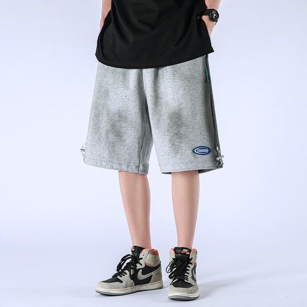

men's shorts cinsy mens men pants 2021 oversized sweatpants outfit of causal elastic waist japanese style progress embroidery for, White;black