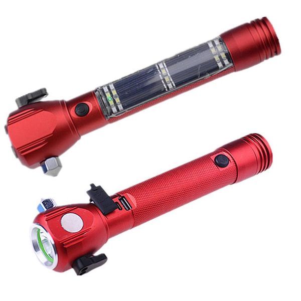 

other led lighting multi-functional buzzing alarm emergency solar torch safety hammer vehicle escape