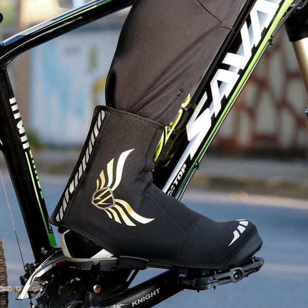 

cycling footwear shoe covers waterproof windproof outdoor bicycle overshoe reflectively riding sports overshoes mountain -40, Black