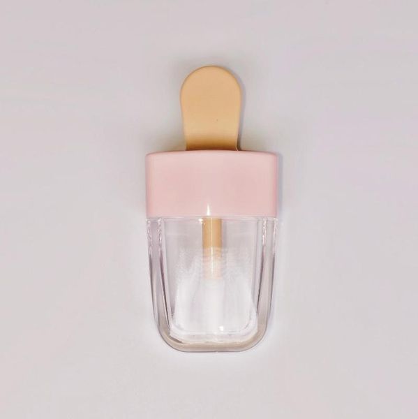 

storage bottles & jars 20/50/100pc 8ml lip gloss tube ice cream shape plastic pink clear lipgloss container with wand