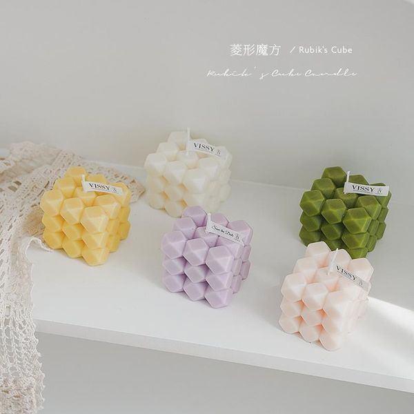 

candles ins cube wax candle handmade scented home decoration