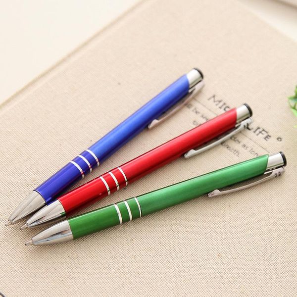 

ballpoint pens 100ps/set wholesale business gift aluminum pen metal ball writing instrument, Blue;orange