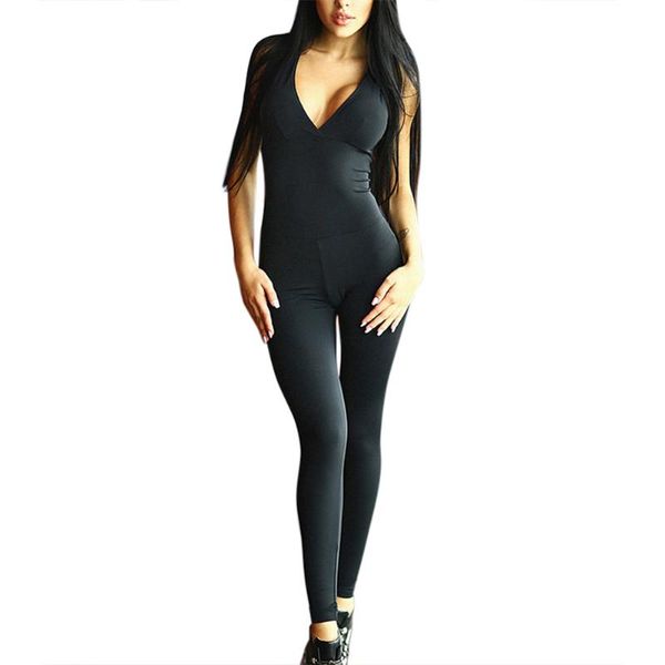 

women's jumpsuits & rompers ly women jumpsuit sports running fitness workout bodysuits athletic clothes, Black;white