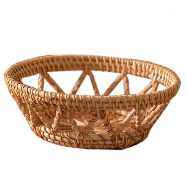 

storage baskets vietnam autumn rattan hand-woven basket special bread round snack candy1