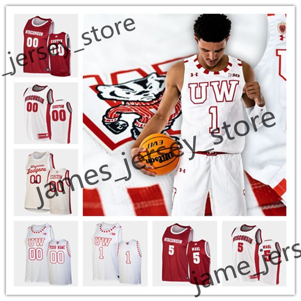 

custom wisconsin basketball stitched jersey lorne bowman ii tyler wahl steven crowl jahcobi neath jordon davis carter gilmore carter higginb, Black